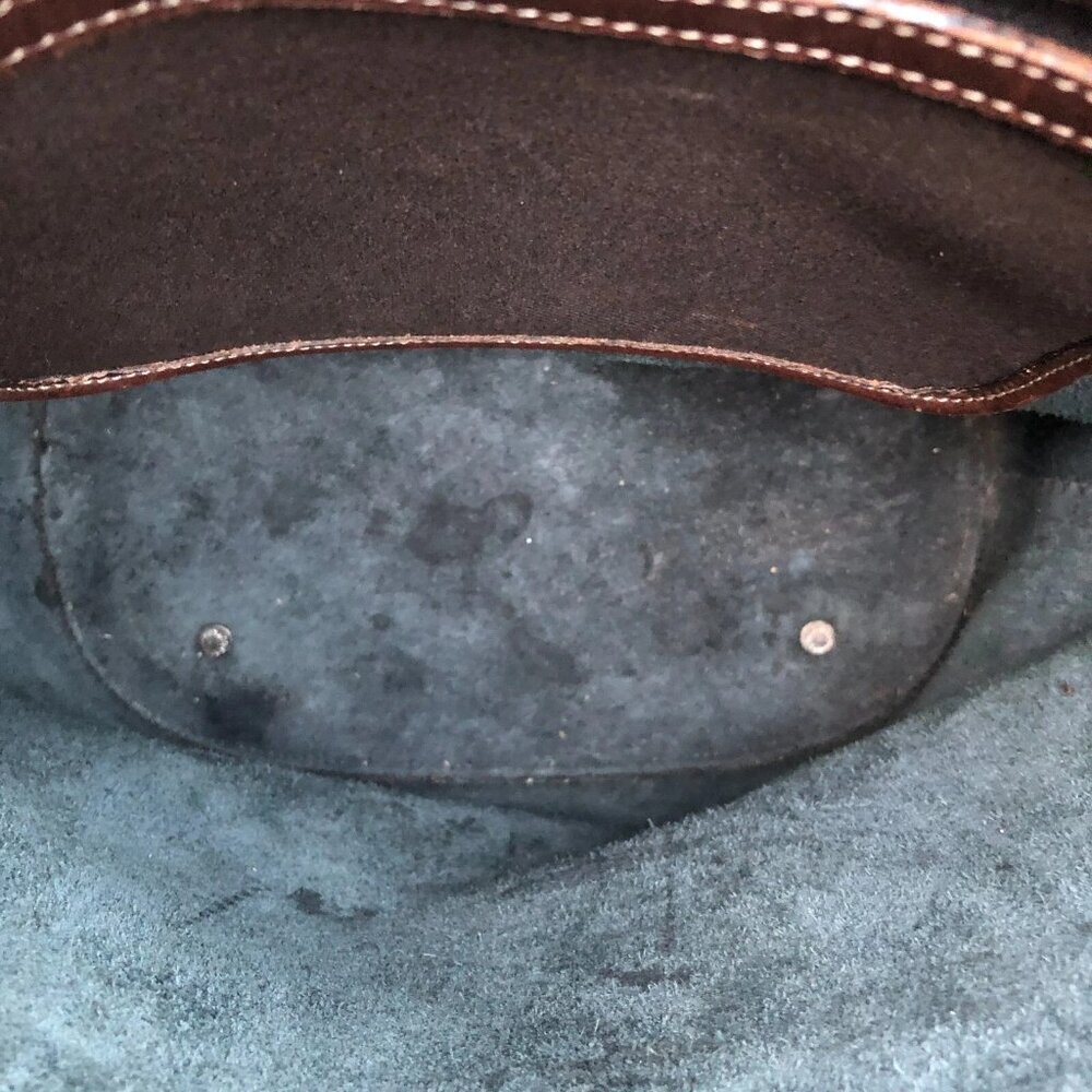Vintage DOONEY & BOURKE Leather Tote Bag Purse Shoulder Leather Black Buckle - Picture 13 of 15